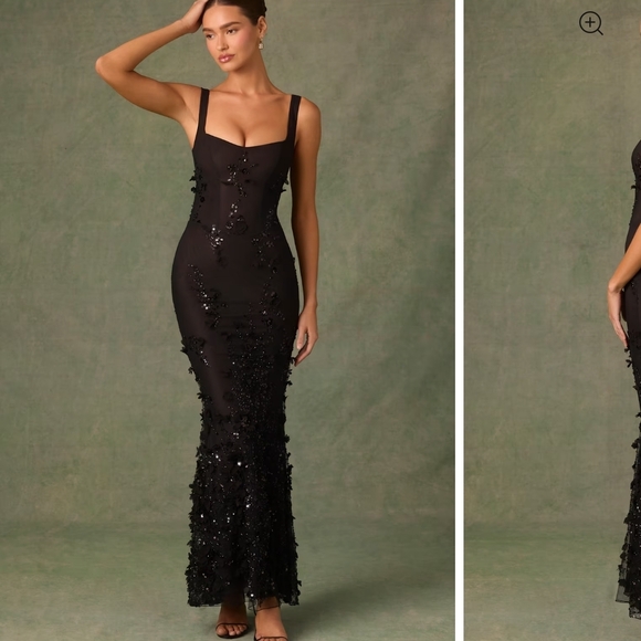 Oh Polly Black Sequin Maxi Dress - Picture 2 of 15